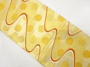 アンティーク　流水に菊模様織り出し袋帯（材料）